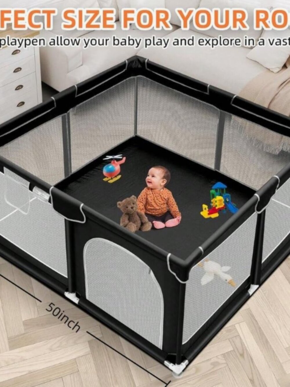 Baby Playpen for Babies and Toddlers , Playpen 50×50X27 Balls not included